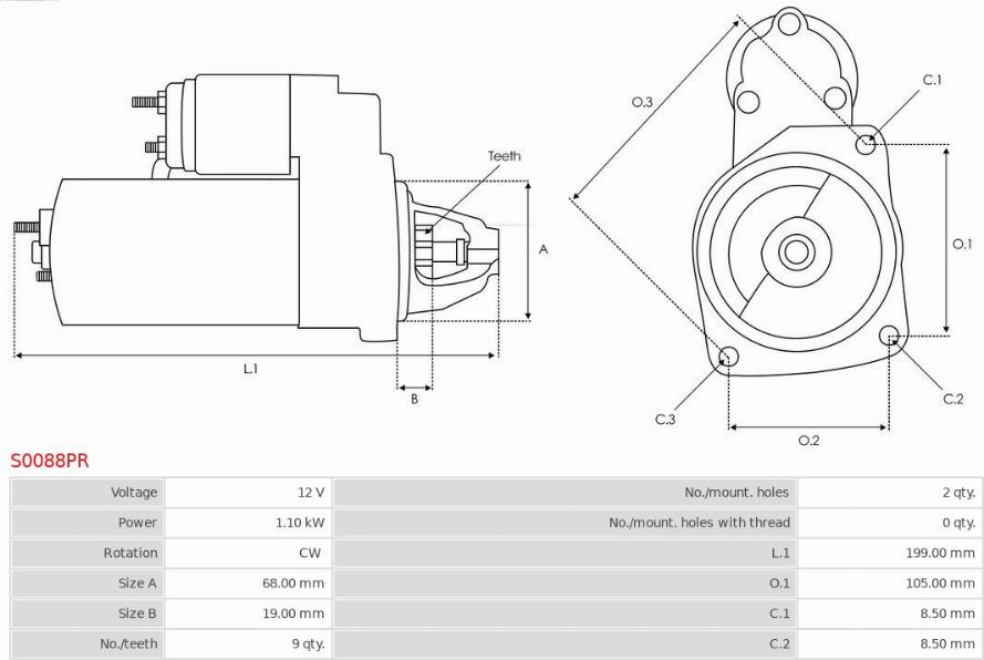 AS-PL S0088PR - Startmotor xdelar.se