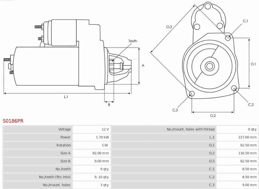 AS-PL S0186PR - Startmotor xdelar.se