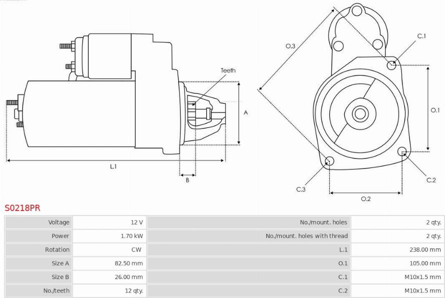 AS-PL S0218PR - Startmotor xdelar.se