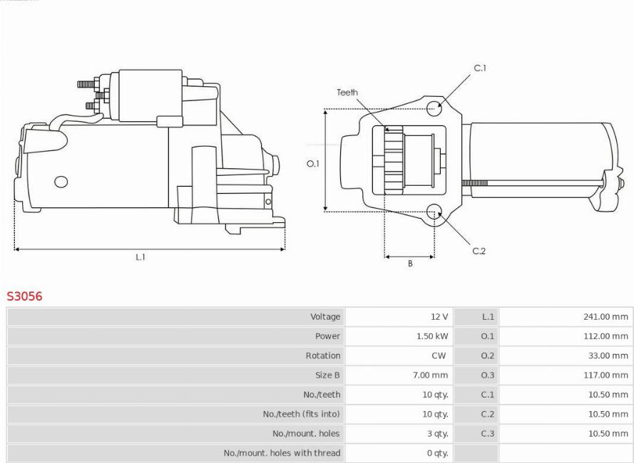 AS-PL S3056 - Startmotor xdelar.se