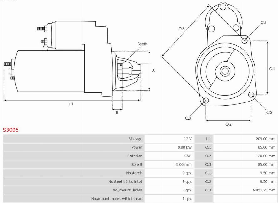 AS-PL S3005 - Startmotor xdelar.se