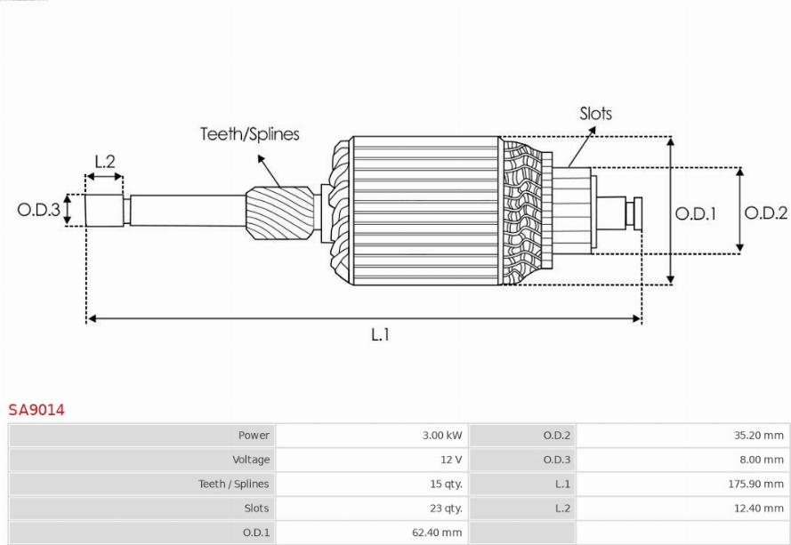 AS-PL SA9014 - Reläankare, startmotor xdelar.se