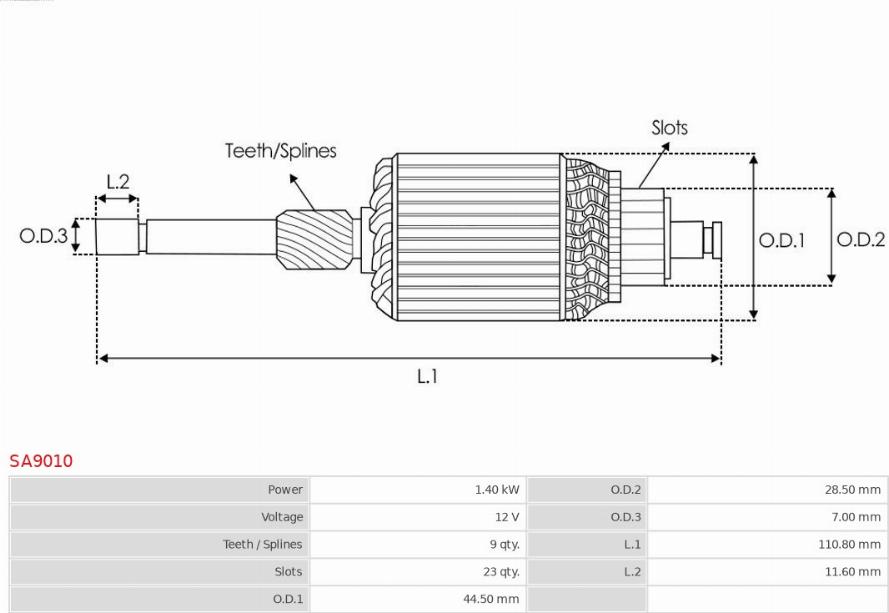 AS-PL SA9010 - Reläankare, startmotor xdelar.se