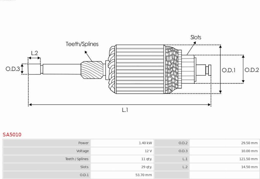 AS-PL SA5010 - Reläankare, startmotor xdelar.se