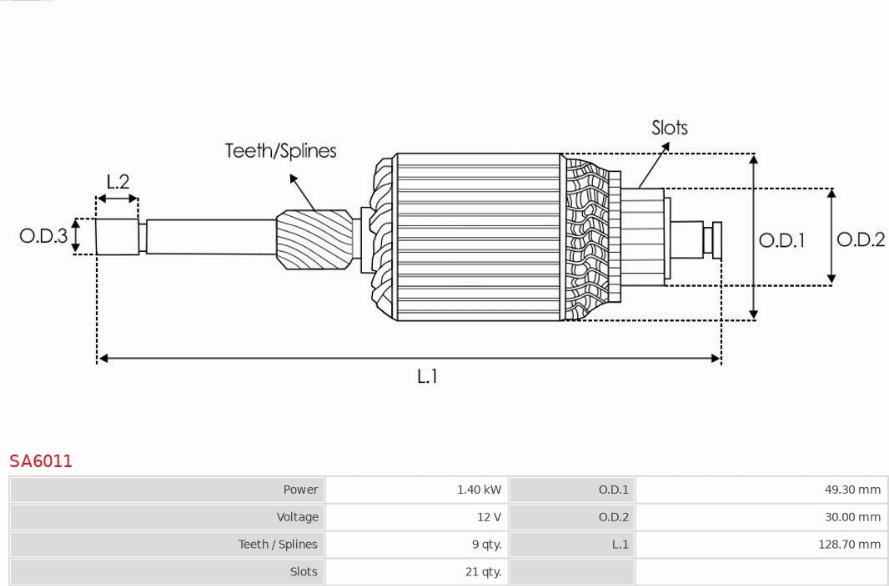 AS-PL SA6011 - Reläankare, startmotor xdelar.se