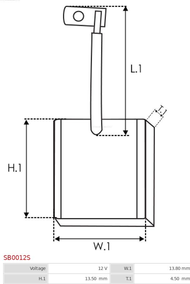 AS-PL SB0012S - Kolborste, startmotor xdelar.se