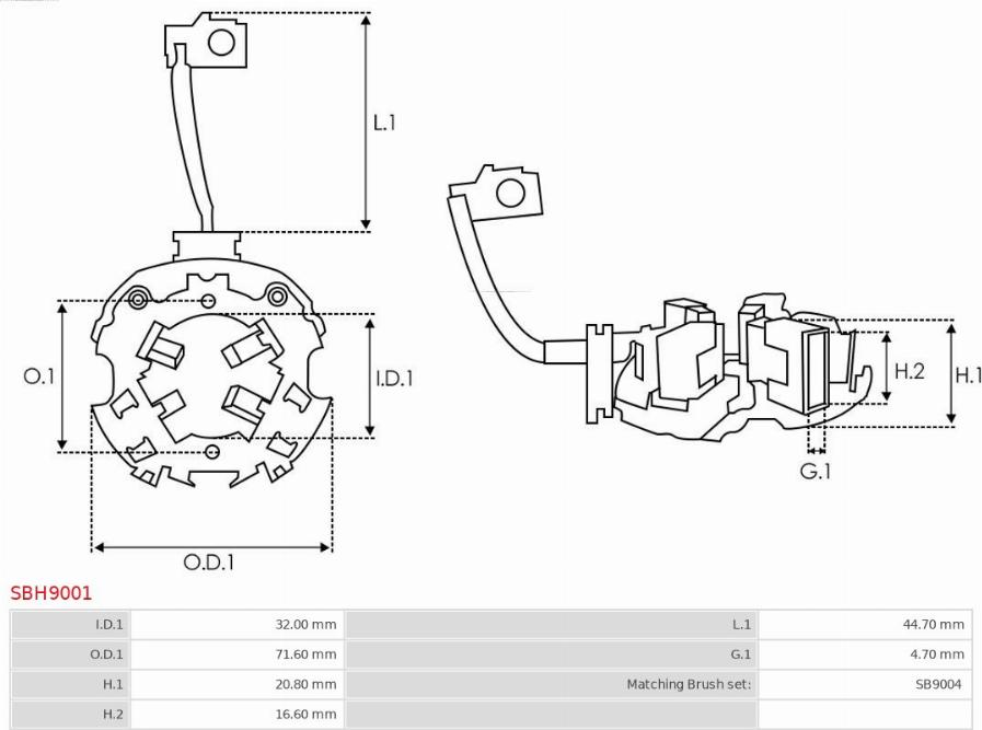 AS-PL SBH9001 - Hållare, kolborstar xdelar.se