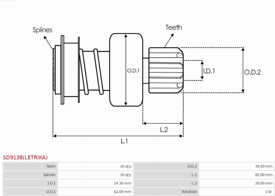 AS-PL SD9138(LETRIKA) - Drev, startmotor xdelar.se