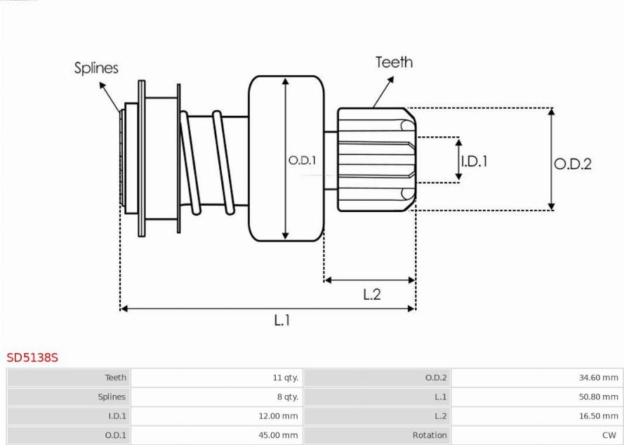 AS-PL SD5138S - Drev, startmotor xdelar.se