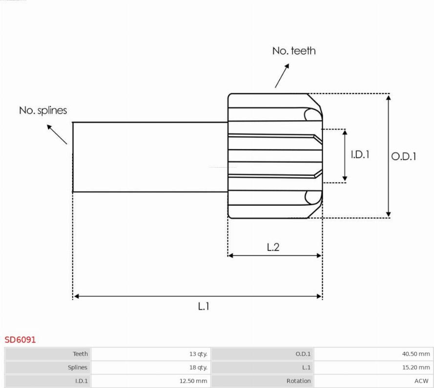 AS-PL SD6091 - Drev, startmotor xdelar.se