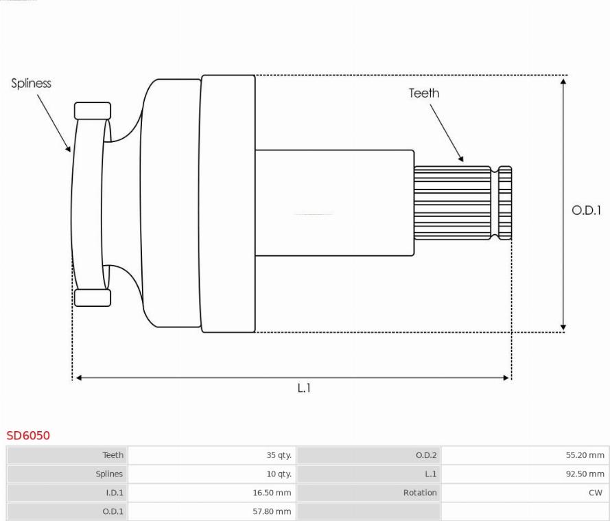 AS-PL SD6050 - Drev, startmotor xdelar.se