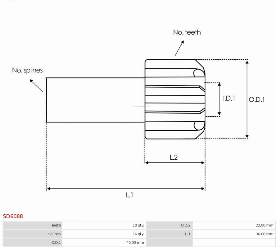 AS-PL SD6088 - Drev, startmotor xdelar.se