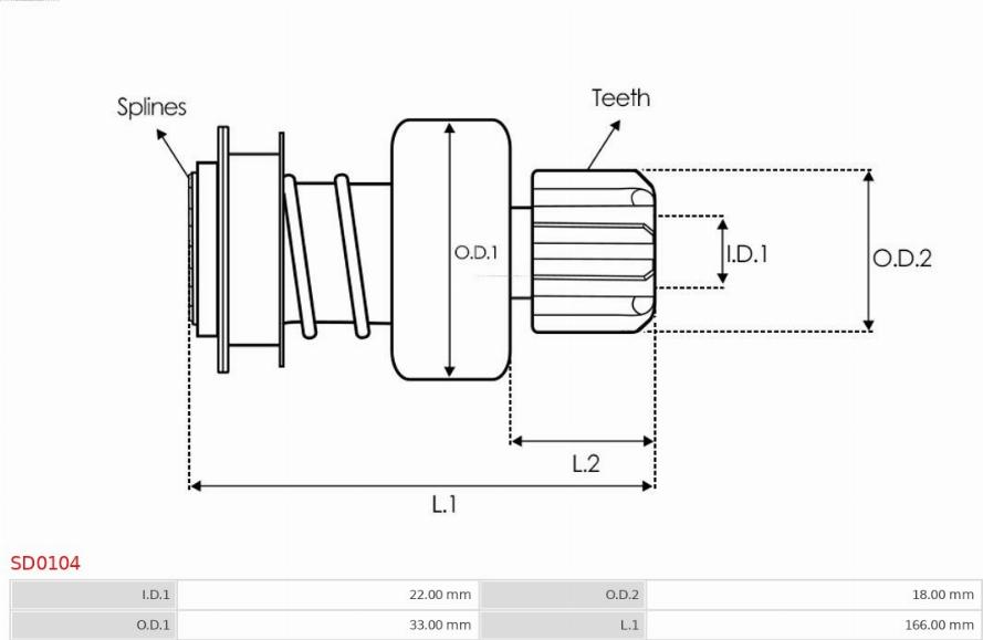 AS-PL SD0104 - Drev, startmotor xdelar.se