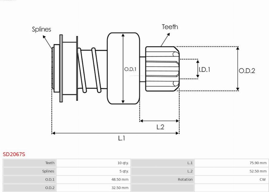 AS-PL SD2067S - Drev, startmotor xdelar.se