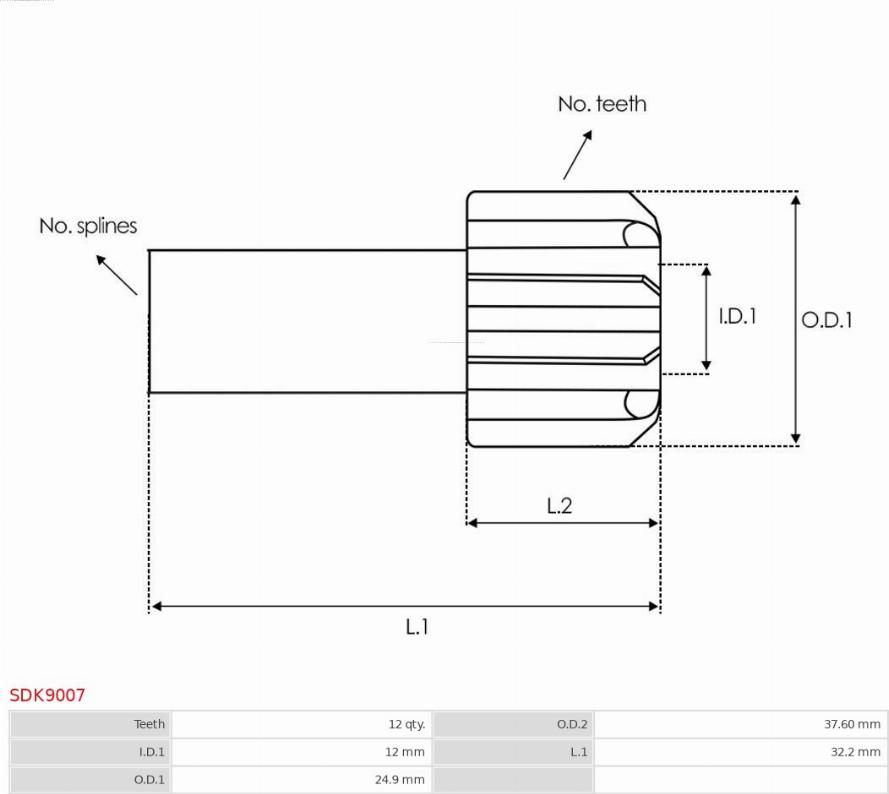 AS-PL SDK9007 - Drev, startmotor xdelar.se