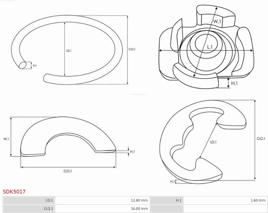 AS-PL SDK5017 - Reparationssats, startmotor xdelar.se