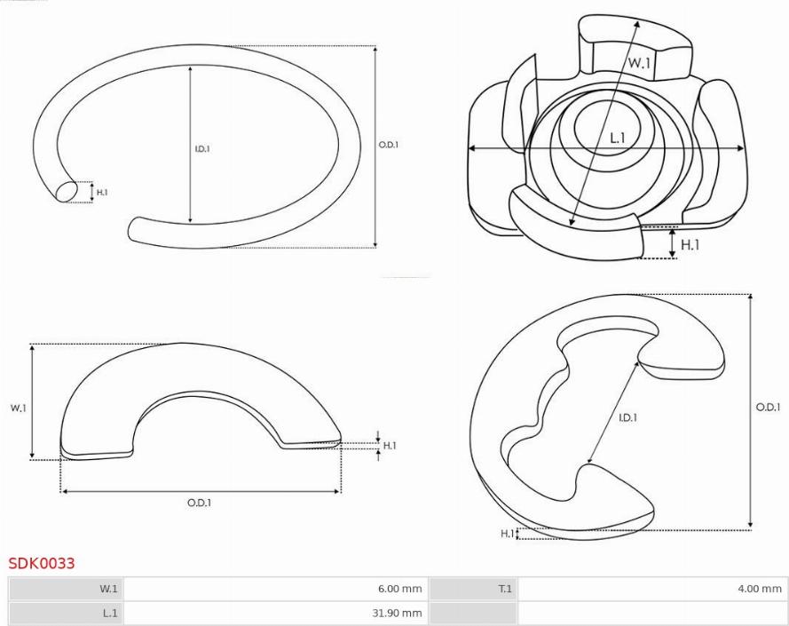 AS-PL SDK0033 - Reparationssats, startmotor xdelar.se