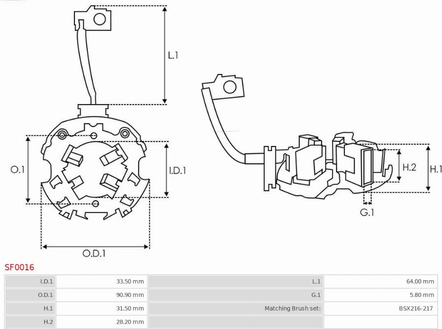 AS-PL SF0016 - Hållare, kolborstar xdelar.se