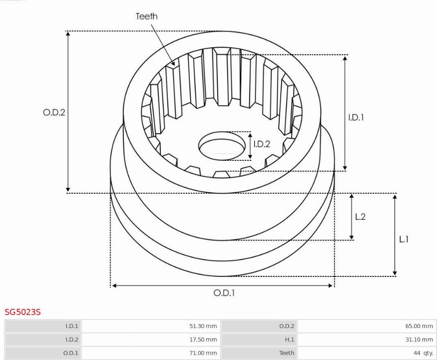 AS-PL SG5023S - Reparationssats, startmotor xdelar.se