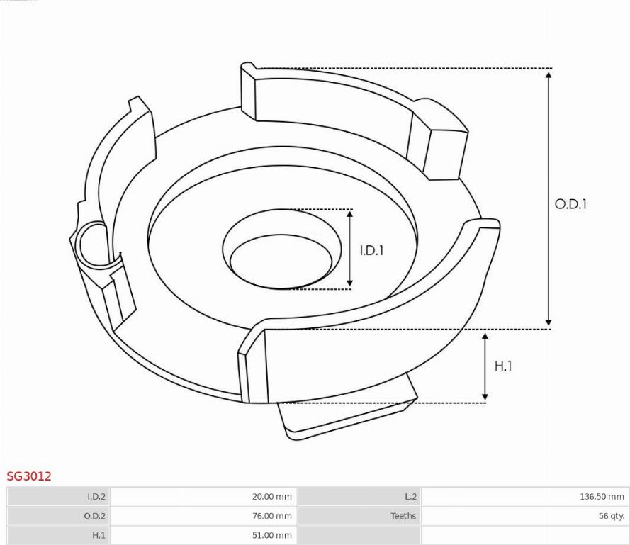 AS-PL SG3012 - Reparationssats, startmotor xdelar.se