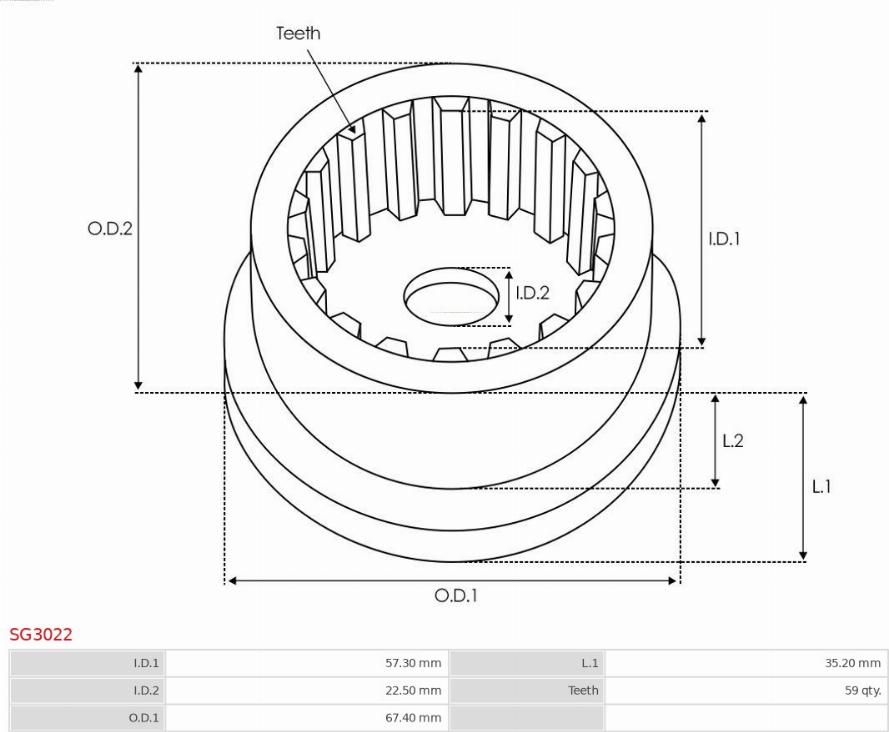 AS-PL SG3022 - Reparationssats, startmotor xdelar.se