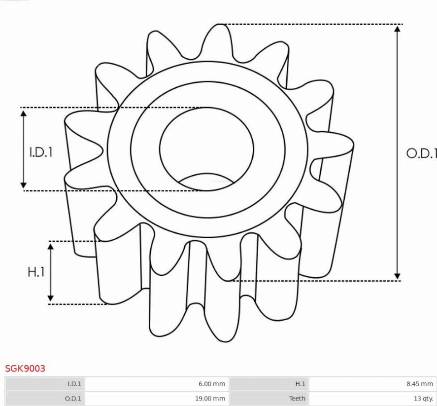 AS-PL SGK9003 - Reparationssats, startmotor xdelar.se