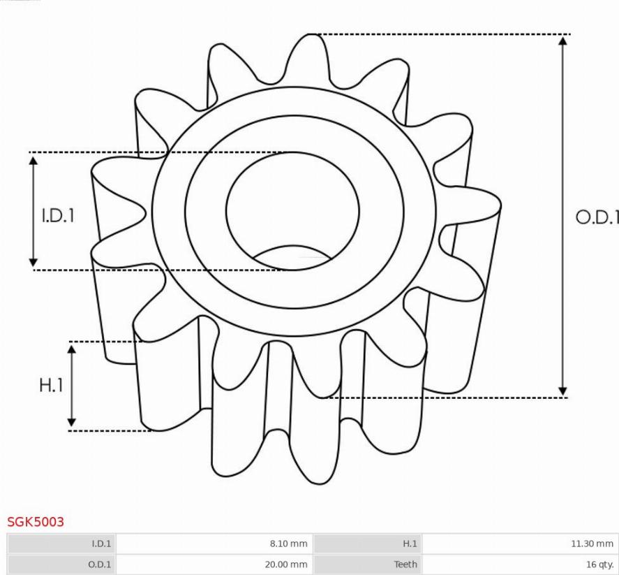 AS-PL SGK5003 - Reparationssats, startmotor xdelar.se