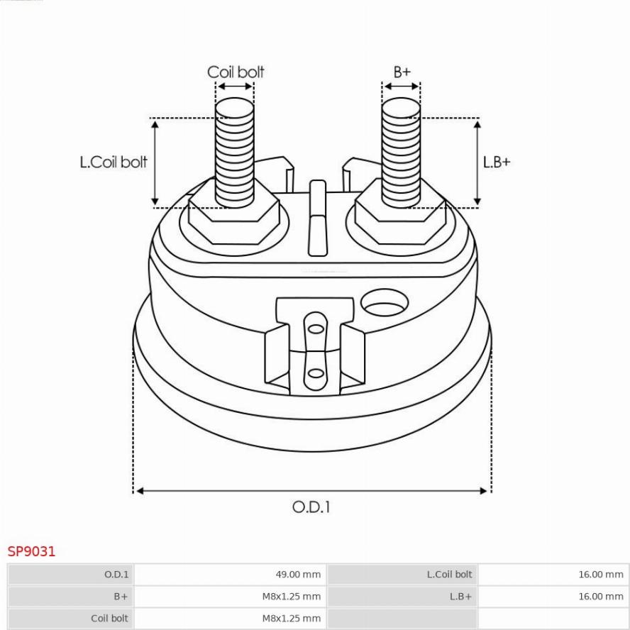 AS-PL SP9031 - Reparationssats, startmotor xdelar.se