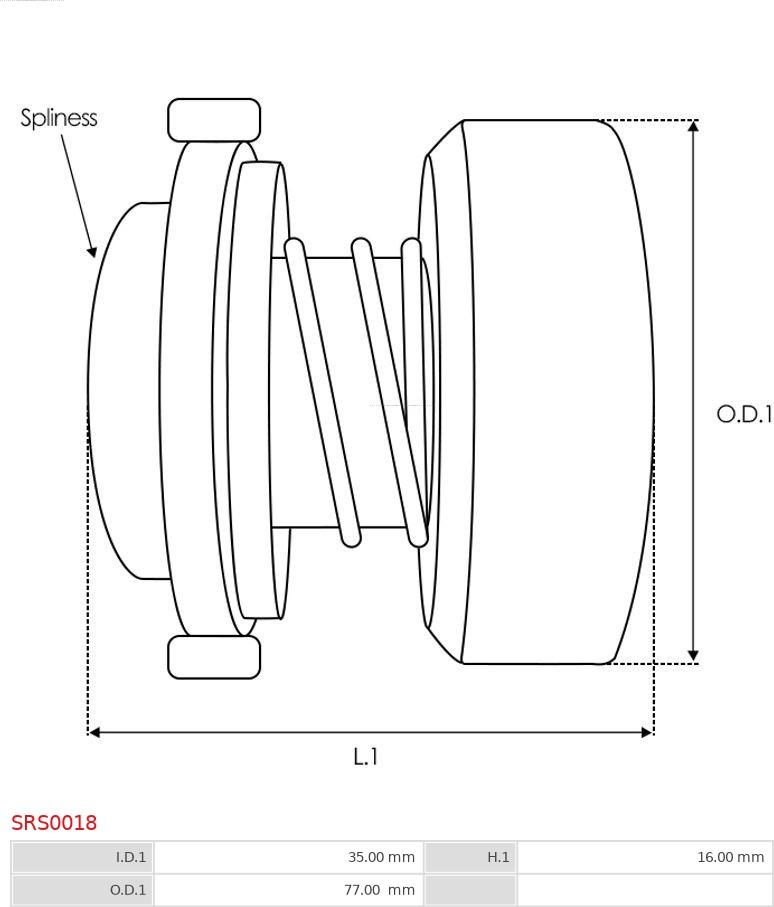 AS-PL SRS0018 - Reparationssats, startmotor xdelar.se