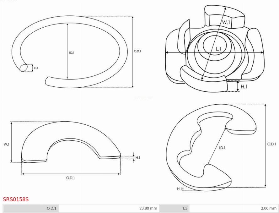 AS-PL SRS0158S - Reparationssats, startmotor xdelar.se