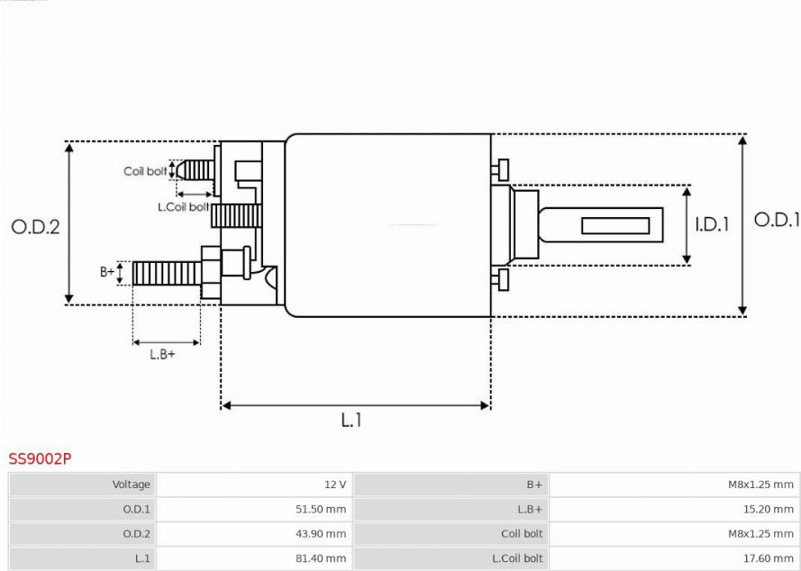 AS-PL SS9002P - Solenoid, startmotor xdelar.se