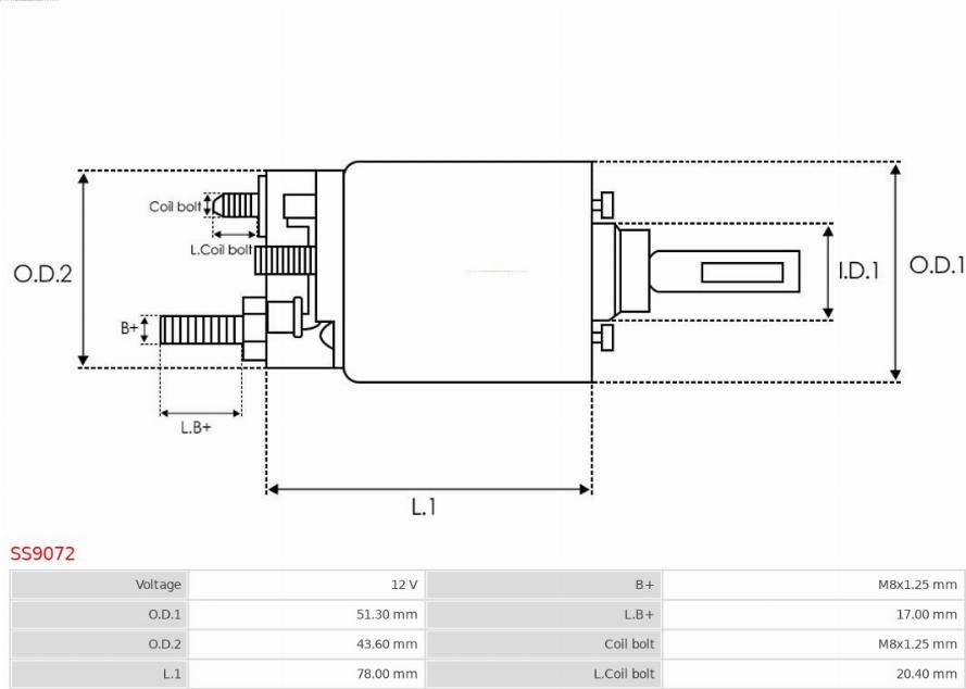 AS-PL SS9072 - Solenoid, startmotor xdelar.se