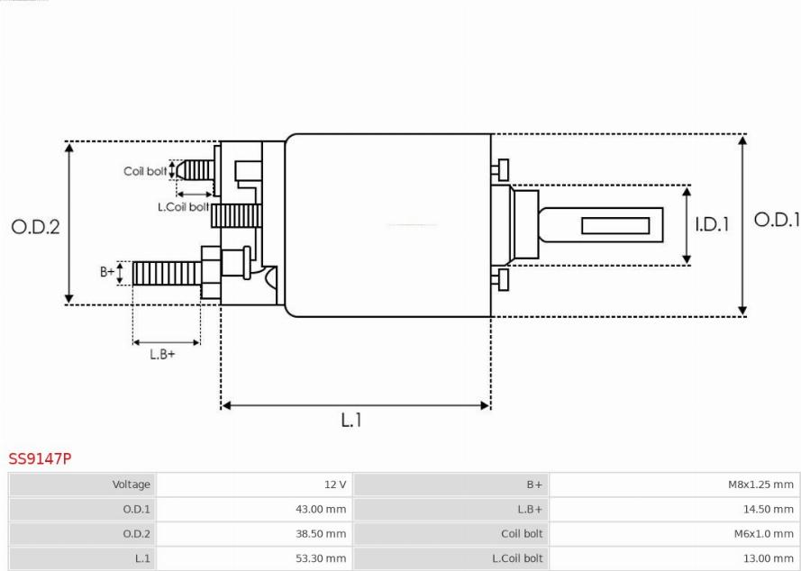 AS-PL SS9147P - Solenoid, startmotor xdelar.se