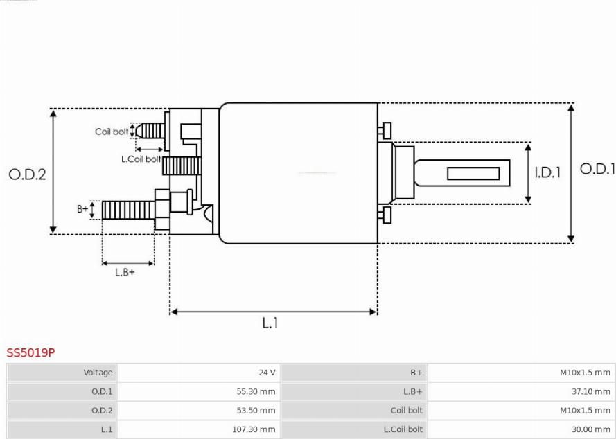 AS-PL SS5019P - Solenoid, startmotor xdelar.se