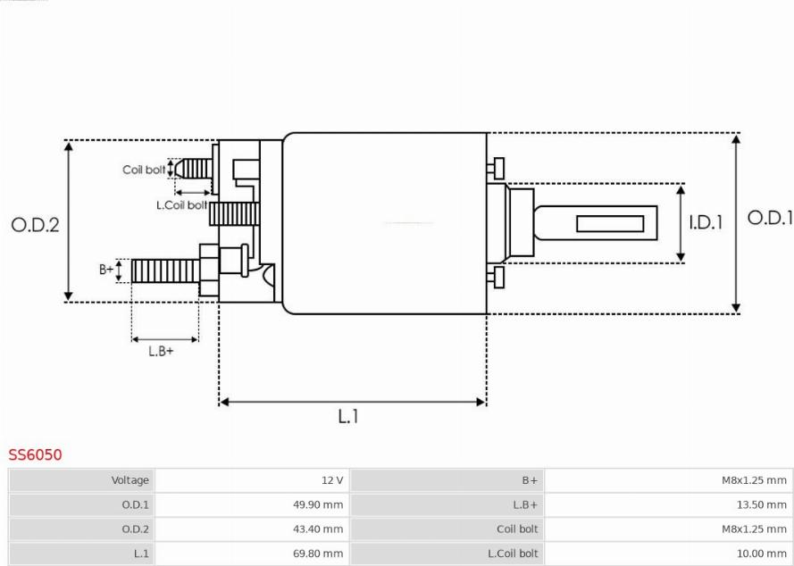 AS-PL SS6050 - Solenoid, startmotor xdelar.se