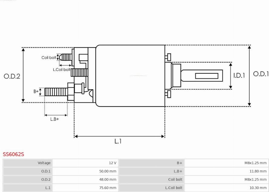 AS-PL SS6062S - Solenoid, startmotor xdelar.se