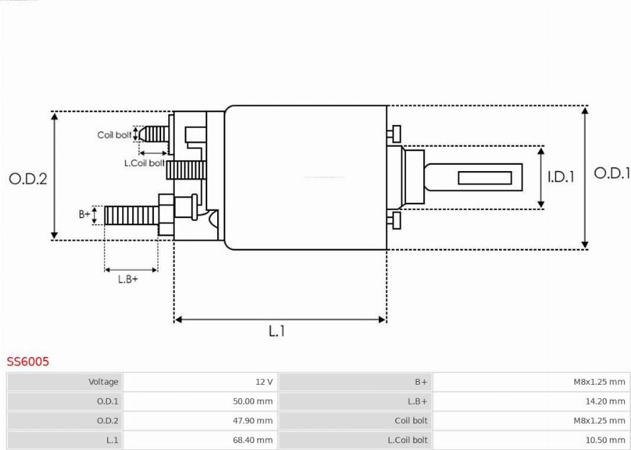 AS-PL SS6005 - Solenoid, startmotor xdelar.se