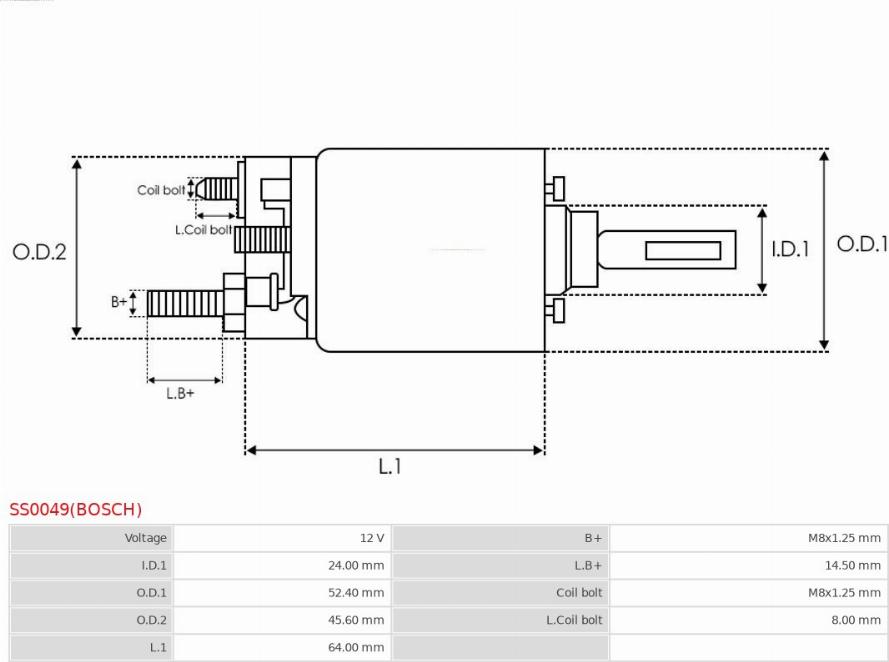 AS-PL SS0049(BOSCH) - Solenoid, startmotor xdelar.se