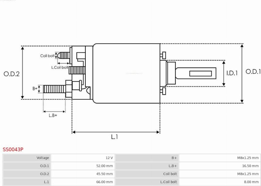 AS-PL SS0043P - Solenoid, startmotor xdelar.se