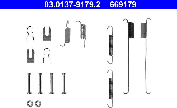 ATE 03.0137-9179.2 - Tillbehörssats, bromsbackar xdelar.se