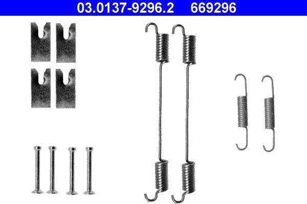 ATE 03.0137-9296.2 - Tillbehörssats, bromsbackar xdelar.se