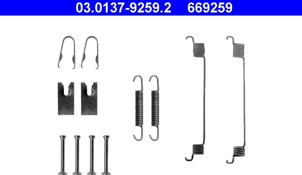 ATE 03.0137-9259.2 - Tillbehörssats, bromsbackar xdelar.se