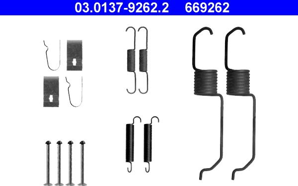 ATE 03.0137-9262.2 - Tillbehörssats, bromsbackar xdelar.se