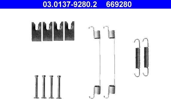 ATE 03.0137-9280.2 - Tillbehörssats, bromsbackar xdelar.se