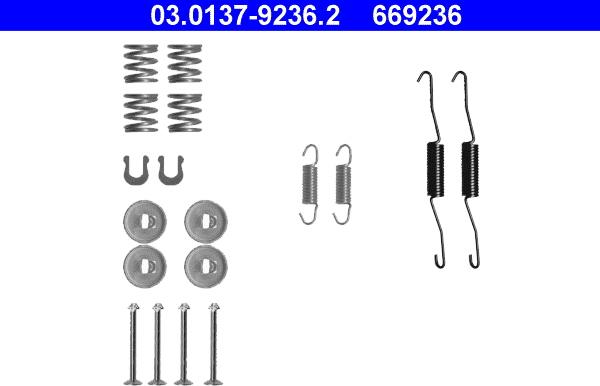 ATE 03.0137-9236.2 - Tillbehörssats, bromsbackar xdelar.se