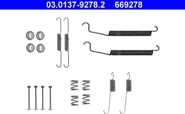 ATE 03.0137-9278.2 - Tillbehörssats, bromsbackar xdelar.se