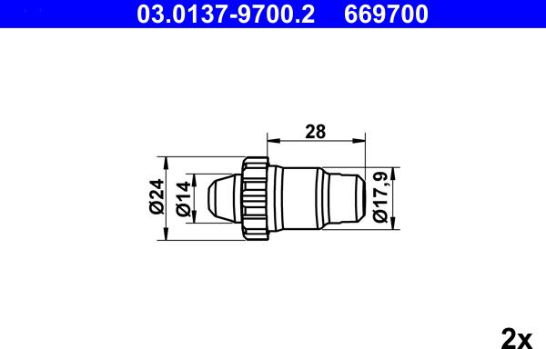 ATE 03.0137-9700.2 - Tillbehörssats, bromsbackar, parkeringsbroms xdelar.se