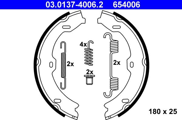 ATE 03.0137-4006.2 - Bromsbackar, sats, parkeringsbroms xdelar.se