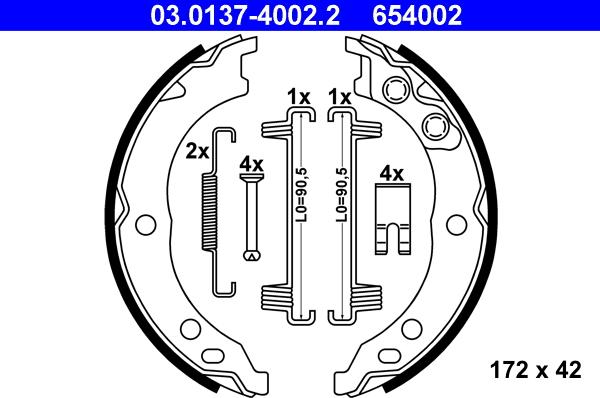 ATE 03.0137-4002.2 - Bromsbackar, sats, parkeringsbroms xdelar.se