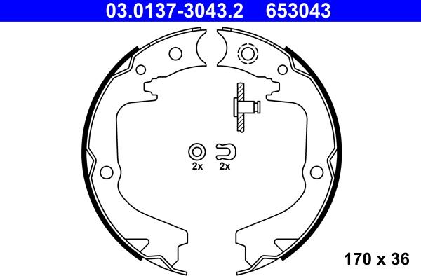 ATE 03.0137-3043.2 - Bromsbackar, sats, parkeringsbroms xdelar.se